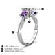 4 - Michele 2.14 ctw (6.50 mm) GIA Certified 3 Stone Princess Cut Natural Diamond (SI/G) and Amethyst Twisted Vine Engagement Ring 