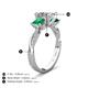 4 - Michele 2.14 ctw (6.50 mm) GIA Certified 3 Stone Princess Cut Natural Diamond (SI/G) and Emerald Twisted Vine Engagement Ring 