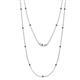 1 - Lien (13 Stn/1.9mm) Blue Sapphire on Cable Necklace 