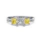 1 - Michele 2.40 ctw (6.50 mm) GIA Certified 3 Stone Princess Cut Natural Diamond (SI/G) and Yellow Sapphire Twisted Vine Engagement Ring 