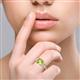 5 - Michele 2.41 ctw (6.50 mm) 3 Stone Princess Cut Peridot and Lab Grown Diamond Twisted Vine Engagement Ring 