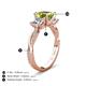 4 - Michele 2.41 ctw (6.50 mm) 3 Stone Princess Cut Peridot and Lab Grown Diamond Twisted Vine Engagement Ring 