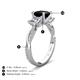 4 - Michele 2.36 ctw (6.50 mm) 3 Stone Princess Cut Black Diamond and Lab Grown Diamond Twisted Vine Engagement Ring 