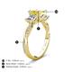 4 - Michele 2.56 ctw (6.50 mm) 3 Stone Princess Cut Lab Created Yellow Sapphire and Lab Grown Diamond Twisted Vine Engagement Ring 