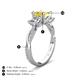 4 - Michele 2.56 ctw (6.50 mm) 3 Stone Princess Cut Lab Created Yellow Sapphire and Lab Grown Diamond Twisted Vine Engagement Ring 