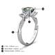 4 - Michele 2.46 ctw (6.50 mm) 3 Stone Princess Cut Lab Created Alexandrite and Lab Grown Diamond Twisted Vine Engagement Ring 