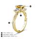 4 - Michele 2.06 ctw (6.50 mm) 3 Stone Princess Cut Citrine and Natural Diamond Twisted Vine Engagement Ring 