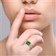 5 - Michele 2.11 ctw (6.50 mm) 3 Stone Princess Cut Created Emerald and Natural Diamond Twisted Vine Engagement Ring 