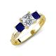 3 - Michele 2.36 ctw (6.50 mm) IGI Certified 3 Stone Princess Cut Lab Grown Diamond (VS1/F) and Blue Sapphire Twisted Vine Engagement Ring 