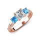 3 - Michele 2.42 ctw (6.50 mm) IGI Certified 3 Stone Princess Cut Lab Grown Diamond (VS1/F) and Blue Topaz Twisted Vine Engagement Ring 
