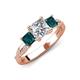 3 - Michele 2.36 ctw (6.50 mm) IGI Certified 3 Stone Princess Cut Lab Grown Diamond (VS1/F) and London Blue Topaz Twisted Vine Engagement Ring 