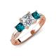 3 - Michele 2.58 ctw (6.50 mm) IGI Certified 3 Stone Princess Cut Lab Grown Diamond (VS1/F) and Blue Diamond Twisted Vine Engagement Ring 