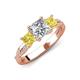 3 - Michele 2.62 ctw (6.50 mm) IGI Certified 3 Stone Princess Cut Lab Grown Diamond (VS1/F) and Yellow Sapphire Twisted Vine Engagement Ring 