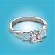 2 - Michele 2.36 ctw (6.50 mm) IGI Certified 3 Stone Princess Cut Lab Grown Diamond (VS1/F) and Aquamarine Twisted Vine Engagement Ring 