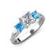 3 - Michele 2.42 ctw (6.50 mm) IGI Certified 3 Stone Princess Cut Lab Grown Diamond (VS1/F) and Blue Topaz Twisted Vine Engagement Ring 