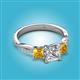 2 - Michele 2.36 ctw (6.50 mm) IGI Certified 3 Stone Princess Cut Lab Grown Diamond (VS1/F) and Citrine Twisted Vine Engagement Ring 