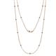 1 - Lien (13 Stn/1.9mm) Blue Topaz on Cable Necklace 
