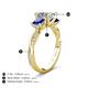 4 - Michele 2.36 ctw (6.50 mm) IGI Certified 3 Stone Princess Cut Lab Grown Diamond (VS1/F) and Blue Sapphire Twisted Vine Engagement Ring 