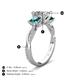 4 - Michele 2.36 ctw (6.50 mm) IGI Certified 3 Stone Princess Cut Lab Grown Diamond (VS1/F) and London Blue Topaz Twisted Vine Engagement Ring 