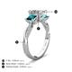 4 - Michele 2.58 ctw (6.50 mm) IGI Certified 3 Stone Princess Cut Lab Grown Diamond (VS1/F) and Blue Diamond Twisted Vine Engagement Ring 