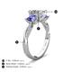 4 - Michele 2.42 ctw (6.50 mm) IGI Certified 3 Stone Princess Cut Lab Grown Diamond (VS1/F) and Tanzanite Twisted Vine Engagement Ring 