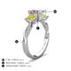 4 - Michele 2.58 ctw (6.50 mm) IGI Certified 3 Stone Princess Cut Lab Grown Diamond (VS1/F) and Yellow Diamond Twisted Vine Engagement Ring 