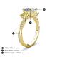 4 - Michele 2.62 ctw (6.50 mm) IGI Certified 3 Stone Princess Cut Lab Grown Diamond (VS1/F) and Yellow Sapphire Twisted Vine Engagement Ring 
