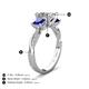 4 - Michele 2.36 ctw (6.50 mm) IGI Certified 3 Stone Princess Cut Lab Grown Diamond (VS1/F) and Blue Sapphire Twisted Vine Engagement Ring 