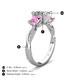 4 - Michele 2.62 ctw (6.50 mm) IGI Certified 3 Stone Princess Cut Lab Grown Diamond (VS1/F) and Pink Sapphire Twisted Vine Engagement Ring 