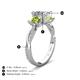 4 - Michele 2.42 ctw (6.50 mm) IGI Certified 3 Stone Princess Cut Lab Grown Diamond (VS1/F) and Peridot Twisted Vine Engagement Ring 