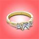 3 - Michele 1.60 ctw (5.50 mm) 3 Stone Princess Cut Lab Grown Diamond Twisted Vine Engagement Ring 