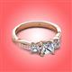 3 - Michele 1.60 ctw (5.50 mm) 3 Stone Princess Cut Lab Grown Diamond Twisted Vine Engagement Ring 