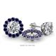 1 - Serena 0.88 ctw (2.00 mm) Round Blue Sapphire Jackets Earrings 