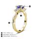 5 - Michele 1.70 ctw (5.50 mm) 3 Stone Princess Cut Tanzanite and Natural Diamond Twisted Vine Engagement Ring 