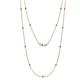 1 - Lien (13 Stn/1.9mm) Smoky Quartz on Cable Necklace 
