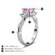 5 - Michele 1.45 ctw (5.50 mm) 3 Stone Princess Cut Pink Sapphire and Natural Diamond Twisted Vine Engagement Ring 