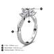 5 - Michele 1.45 ctw (5.50 mm) 3 Stone Princess Cut White Sapphire and Natural Diamond Twisted Vine Engagement Ring 