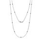 1 - Lien (13 Stn/1.9mm) Blue Diamond on Cable Necklace 