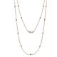 1 - Lien (13 Stn/1.9mm) Blue Diamond on Cable Necklace 