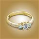 2 - Aniyah 0.68 ctw (5.00 mm) Classic Three Stone Round Natural Diamond and Aquamarine Engagement Ring 