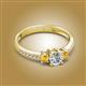 2 - Aniyah 0.68 ctw (5.00 mm) Classic Three Stone Round Natural Diamond and Citrine Engagement Ring 