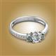 2 - Aniyah 0.81 ctw (5.00 mm) Classic Three Stone Round Natural Diamond and Lab Created Alexandrite Engagement Ring 