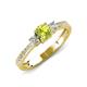 3 - Aniyah 0.71 ctw (5.00 mm) Classic Three Stone Round Peridot and Natural Diamond Engagement Ring 