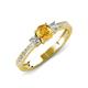 3 - Aniyah 0.61 ctw (5.00 mm) Classic Three Stone Round Citrine and Natural Diamond Engagement Ring 