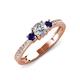 3 - Aniyah 0.72 ctw (5.00 mm) Classic Three Stone Round Natural Diamond and Blue Sapphire Engagement Ring 