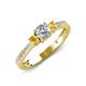 3 - Aniyah 0.68 ctw (5.00 mm) Classic Three Stone Round Natural Diamond and Citrine Engagement Ring 