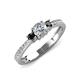 3 - Aniyah 0.72 ctw (5.00 mm) Classic Three Stone Round Natural Diamond and Black Diamond Engagement Ring 
