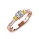 3 - Aniyah 0.71 ctw (5.00 mm) Classic Three Stone Round Natural Diamond and Yellow Diamond Engagement Ring 