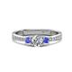 1 - Aniyah 0.72 ctw (5.00 mm) Classic Three Stone Round Natural Diamond and Tanzanite Engagement Ring 