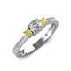 3 - Aniyah 0.71 ctw (5.00 mm) Classic Three Stone Round Natural Diamond and Yellow Diamond Engagement Ring 